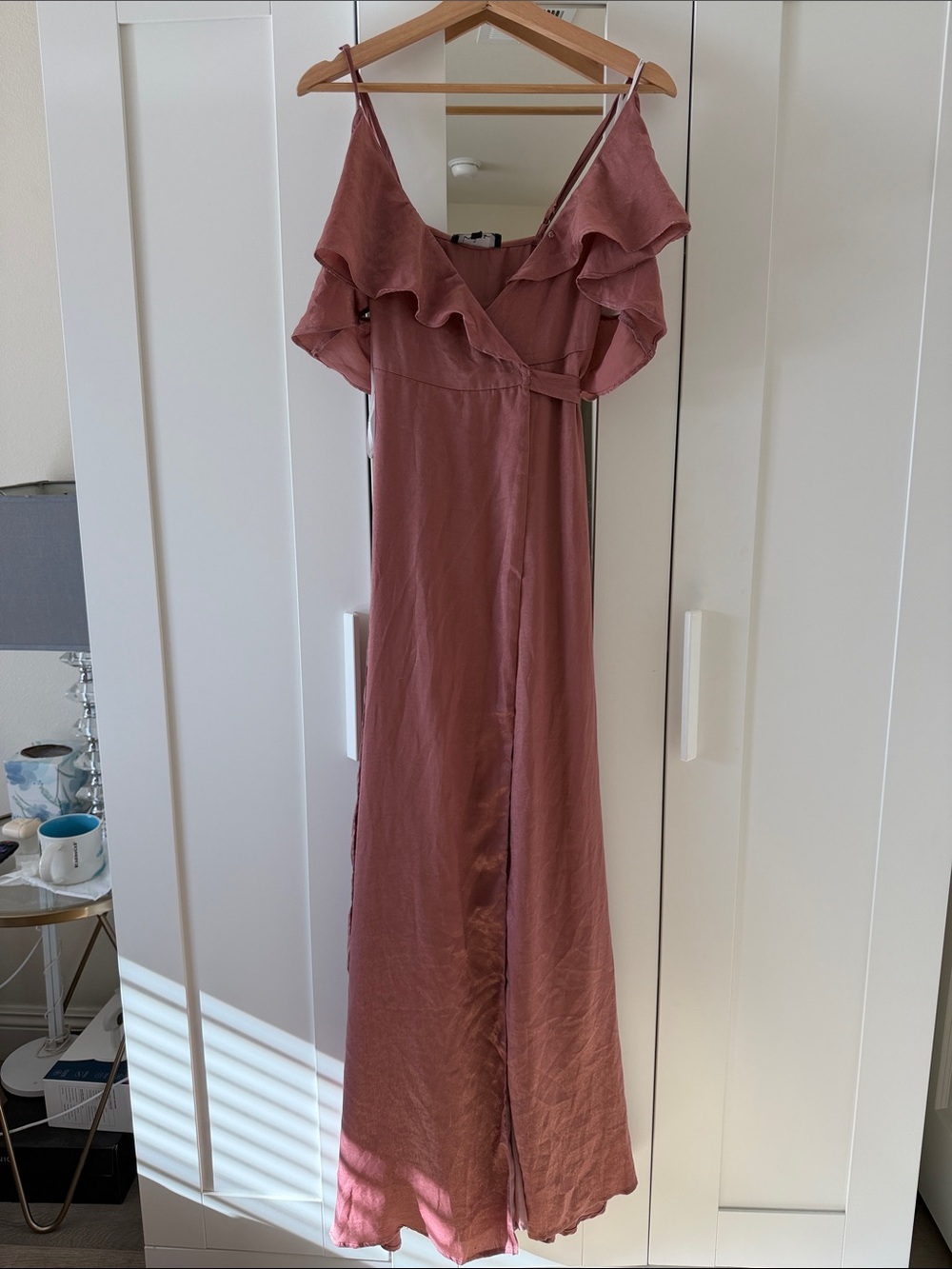 Lulu's Mauve Ruffle Wrap Maxi Dress